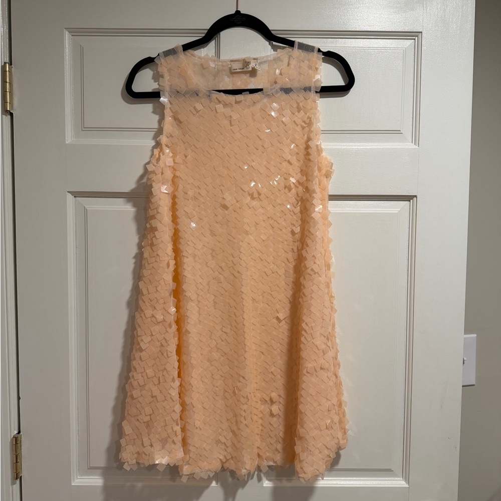 Charming Peach Sleeveless Dress